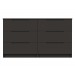 Graphite Grey High Gloss 3 Drawer Double Chest