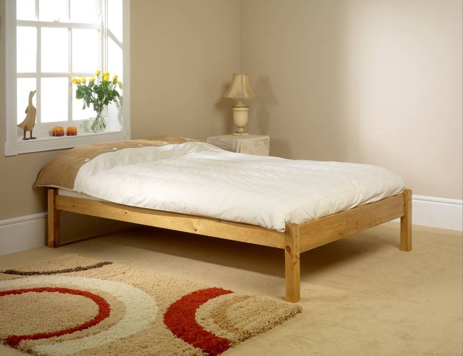 Studio Double Bed Frame, Wooden Double Bed Frame Without Headboard