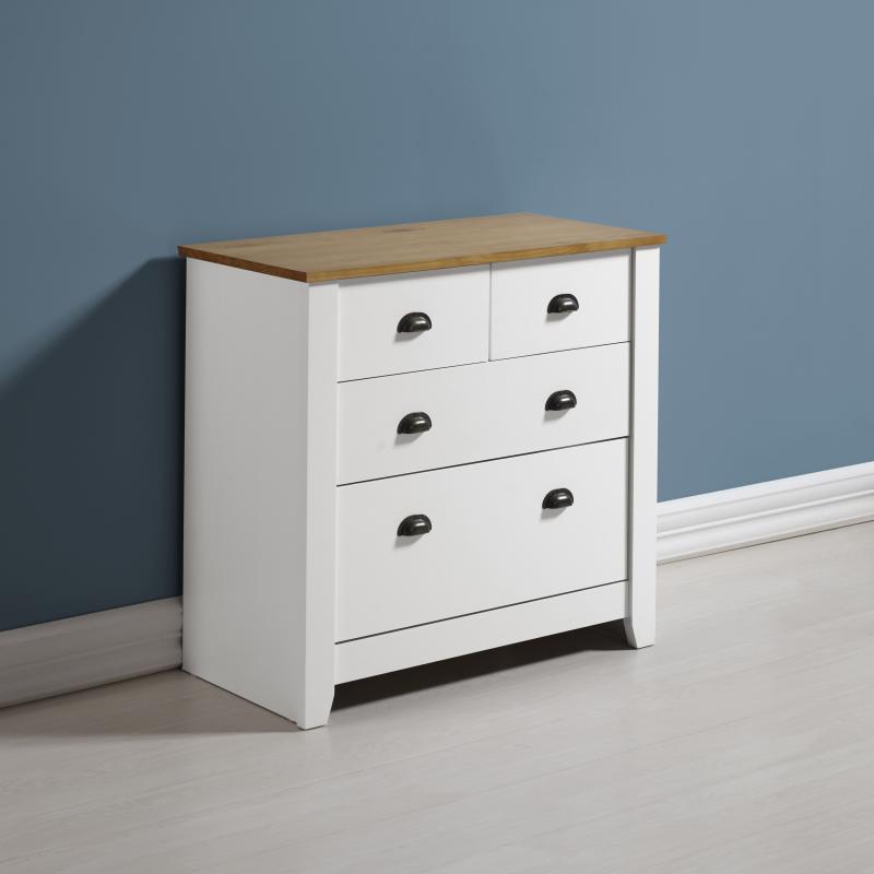 London White 2+2 Drawer Chest