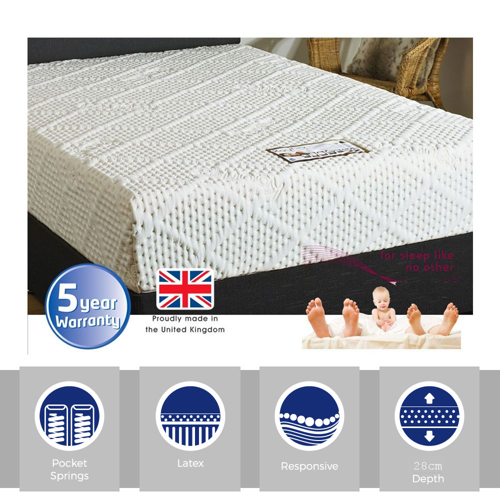 Latex & Pocket Pearl Three Quarter (3/4) Mattress Three Quarter