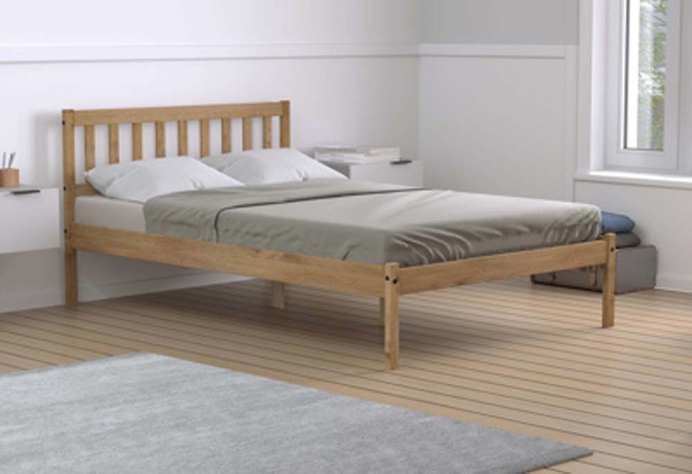 Lisa Waxed Pine Three Quarter Bed Frame Three Quarter Bed Frames