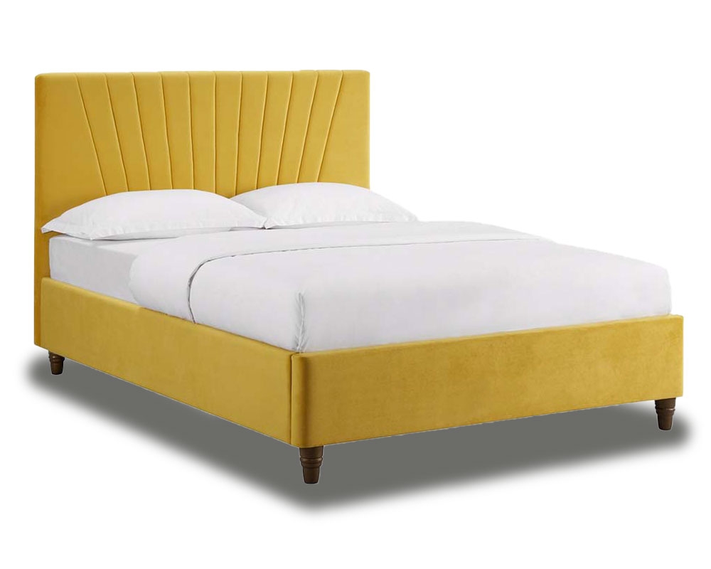 Alexa Mustard Yellow King Size Bed Frame